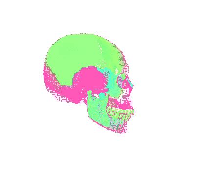 transparent 3d colors spinning skull animated Sticker