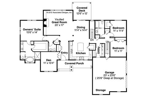 Ranch House Plans - Manor Heart 10-590 - Associated Designs