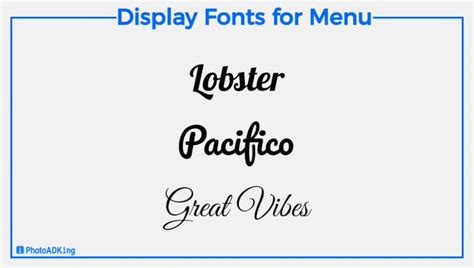 The Top Menu Font Styles for Restaurant Menu