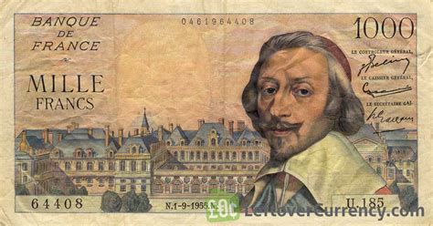 1000 French Francs (Richelieu) - Exchange yours for cash today