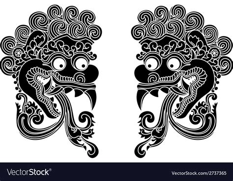 Mythological gods head indonesian traditional art Vector Image