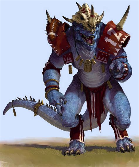 Unseens: Bloodbowl Saurus by karlkopinski