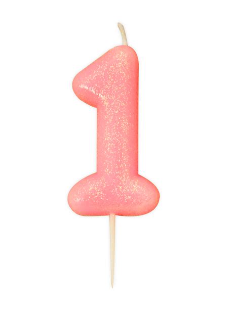 Number 1 Glitter Moulded Candle Pink koop je bij Happy Baking