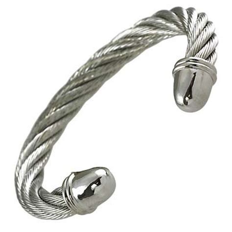 Designer`s Touch Cuff Bracelet Twisted Wire Cable Silver-Tone