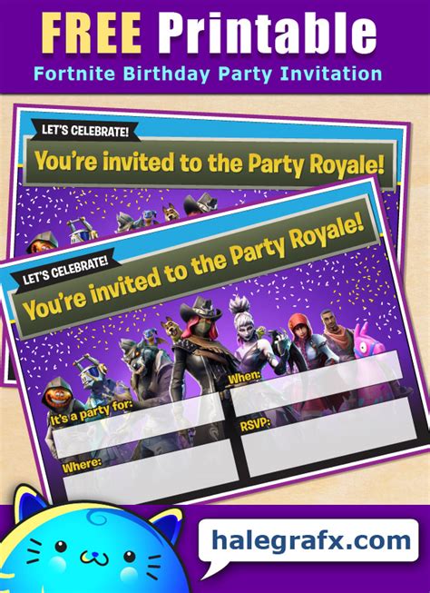 Fortnite Party Invitations Printable