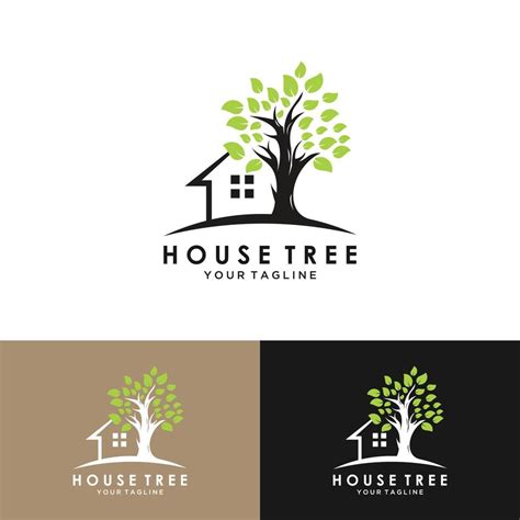 Illustration of Tree House Logo Design Template. Tree Home logotype ...