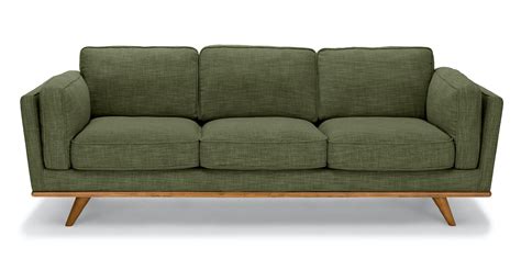 Timber 90" Sofa - Olio Green | Green sofa, Mid century modern sofa ...