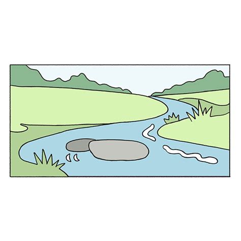 How to Draw a River - Easy Drawing Tutorial For Kids