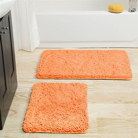 Somerset Home 2 Piece Memory Foam Bath Mat - Peach - Walmart.com ...