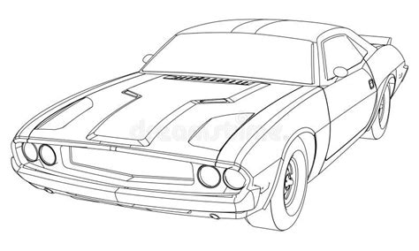 Sport car in outline. stock illustration. Illustration of back - 181330451