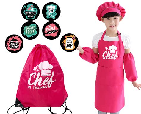 Kids Aprons for Cooking and Baking 4 Piece Set With Matching - Etsy