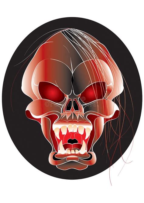 Scary Red Skull on a Black Background, Vector Illustration, Eps Stock ...