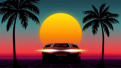 1980s Sunset Outrun 4k Wallpaper,HD Artist Wallpapers,4k Wallpapers ...