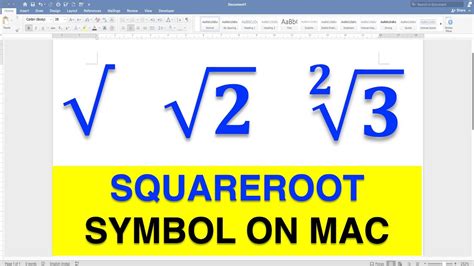 How to type Square Root Symbol on MAC - [ MacBook ] - YouTube