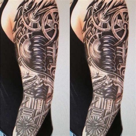 Mens Full Arm Sleeve Robot Tattoo, Biomechanical Machine Tattoo ...