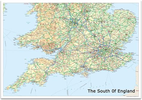 The South of England Map 100 x 70 cm: Amazon.co.uk: Office Products