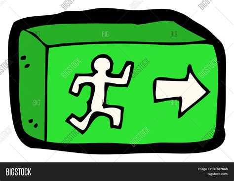 Cartoon Exit Sign Image & Photo (Free Trial) | Bigstock