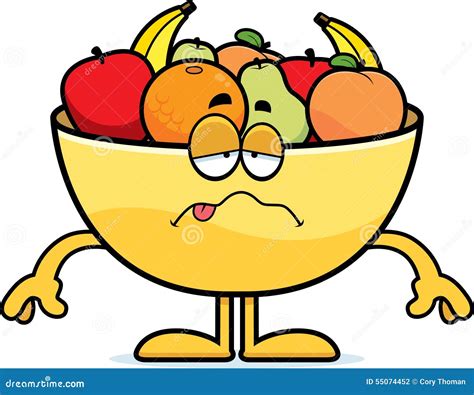 Sick Cartoon Bowl of Fruit stock vector. Illustration of banana - 55074452