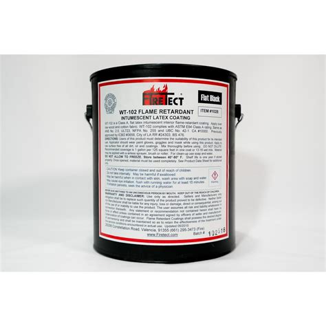 Firetect WT-102 1 gal. Black Flat Latex Intumescent Fireproofing Flame ...