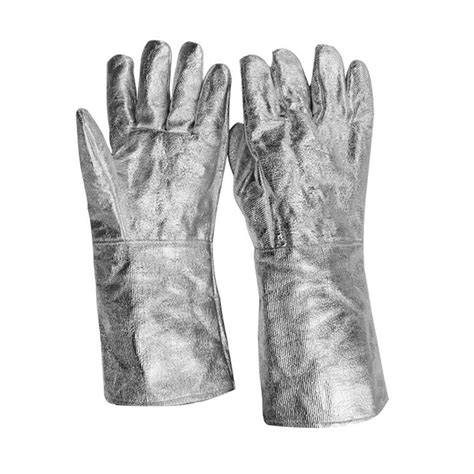 A Pair Aluminum Foil Fireproof Gloves Flexible Full Finger Heat ...