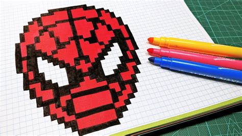 Handmade Pixel Art - How To Draw Spider-Man #pixelart - YouTube