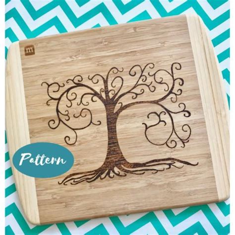 Custom Wood Burning Patterns: Swirly Tree // Easy Pattern Template ...