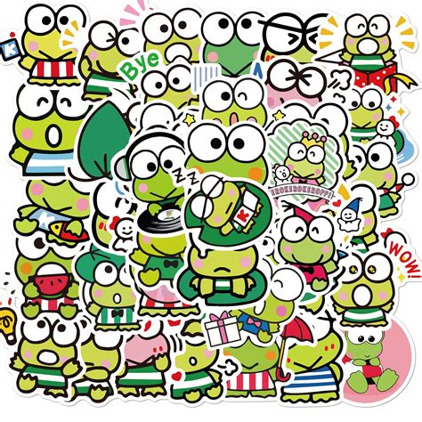 50pcs Keroppi Frog 2 Stickers – AU Sticker World