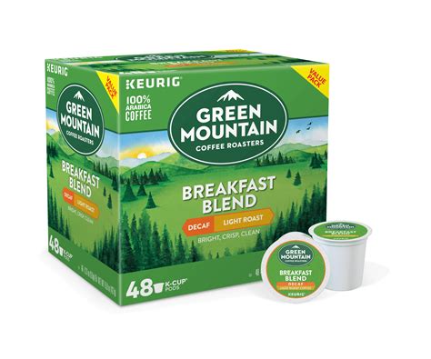 Green Mountain Coffee Roasters Breakfast Blend Decaf, Keurig K-Cup Pods ...