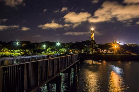 Saint Augustine Lighthouse At Night Photograph by Traveler's Pics - Pixels