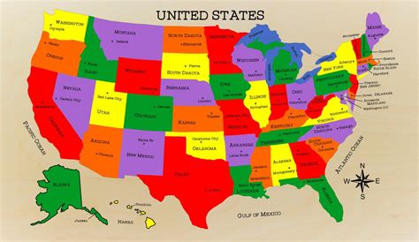 Usa Map States And Capitals : List Of American States Capitals Of Us ...