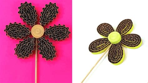 HOW TO MAKE CARDBOARD FLOWER | BEST OUT OF WASTE | DIY CARDBOARD ...