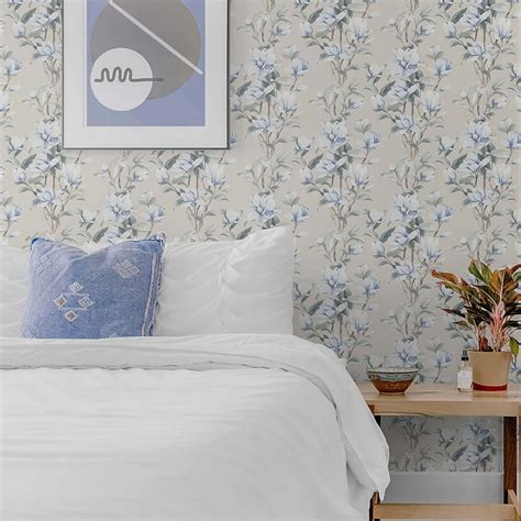 Magnolia Trail Peel and Stick Wallpaper in Linen | Bed Bath & Beyond in ...