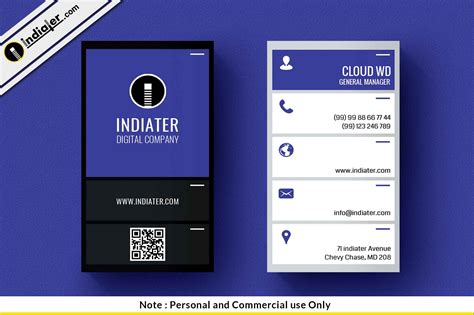 Vertical Visiting Card Design Template - Indiater