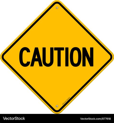 Caution yellow sign Royalty Free Vector Image - VectorStock