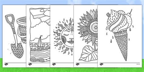 Adult Colouring Mindfulness Summer Sheets (teacher made)