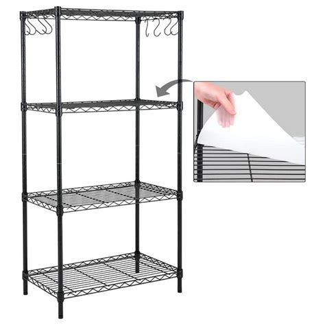 Black 4-Tier Adjustable Metal Garage Storage Shelving Unit (23.6 in. W ...