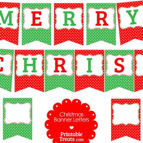 Merry Christmas Polka Dot Banner Letters | Christmas banner printable ...