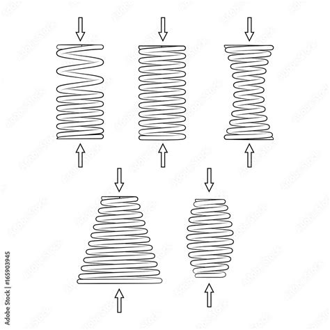 Compression Springs Set Stock Vector | Adobe Stock