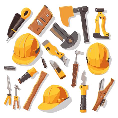 Construction Tools, Sticker Clipart Tools For Building A House Vector ...