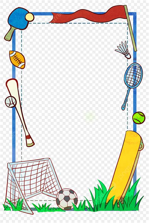 Sports Illustration PNG Image, Sport Border Decoration Illustration ...