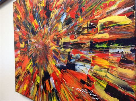 Original Abstract Acrylic on Canvas Closeup / angled view "Implosion ...