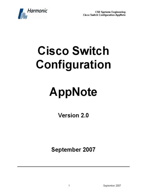 Cisco Switch Config v2.0 | PDF | Computer Network | Network Switch