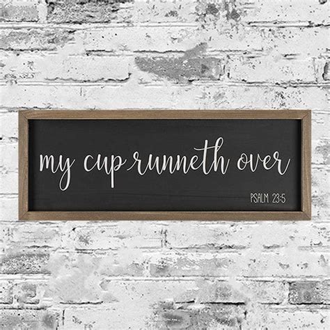 My Cup Runneth Over Wood Framed Wall Decor | Antique Farmhouse