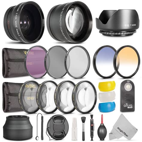 52mm Essential Accessory Kit for Nikon DSLR Bundle with Vivitar Wide ...