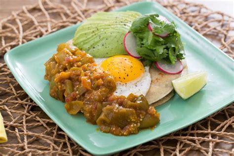 Huevos Rancheros with Salsa Verde, Radishes & Avocado | Recipe ...