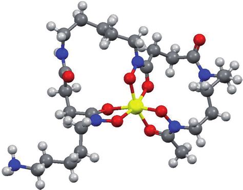 Crystal structure of the Fe 3C -desferal complex [63], (H: white, O ...