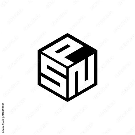 SNP letter logo design with white background in illustrator, cube logo ...