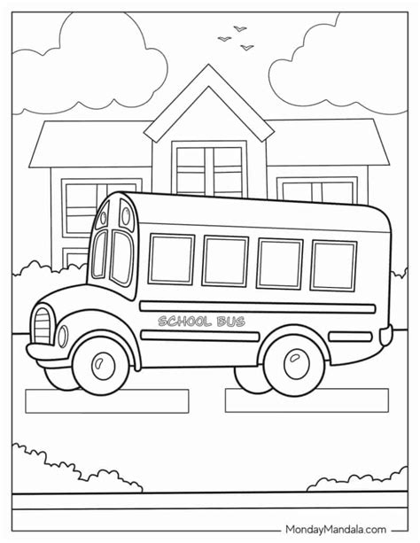 Preschool Coloring Pages School Bus