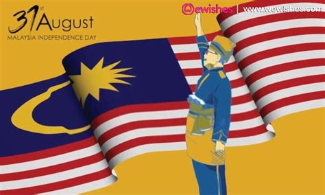 Happy Malaysia National Day 2023 Merdeka Wishes Message Poster - Riset