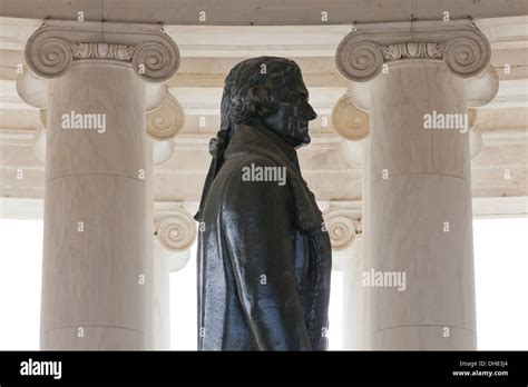 Thomas Jefferson Memorial statue profile view - Washington, DC USA ...